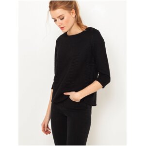 Black Sweater with Three-Quarter Sleeve CAMAIEU - Women