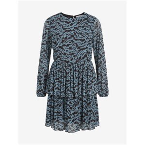 Black and Blue Patterned Dress VILA Mena - Women