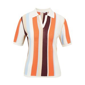 Orange-Cream Light Striped Short Sleeve Sweater ORSAY - Women