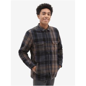 Brown-Black Men's Outerwear Plaid Flannel Shirt VANS Howard - Men