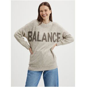 Light Grey Ribbed Oversize Sweater Noisy May Balance - Women