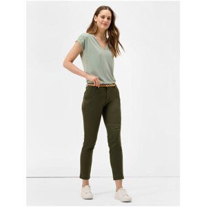 Khaki Shortened Chino Pants with Belt ORSAY - Women