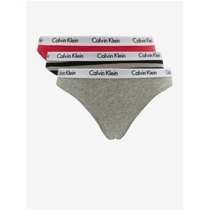 Set of three women's panties in gray and red Calvin Klein Un - Ladies