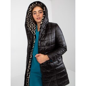 Black quilted transition jacket with bindings