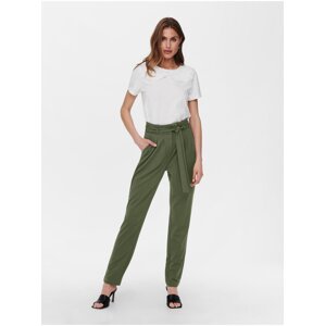 Khaki trousers with tie JDY Tanja - Women