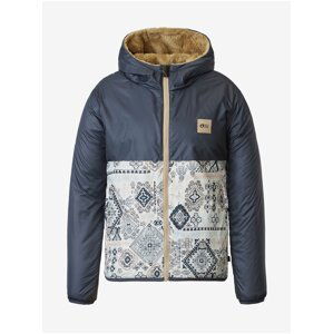 Brown-Blue Women's Reversible Winter Jacket with Hood Picture Posy - Women