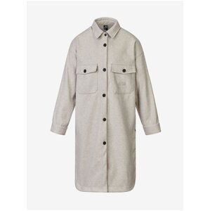 Light Grey Womens Long Shirt Jacket Picture Sotola - Women