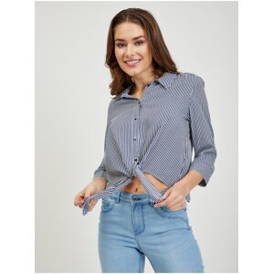 White-blue striped shirt with knot ORSAY - Ladies