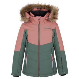 Girls' winter waterproof jacket Hannah LEANE JR rosette/dark forest