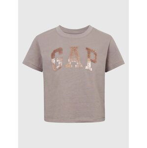 GAP Kids T-shirt organic logo sequins - Girls