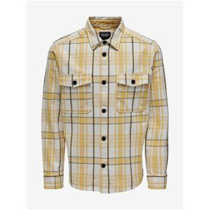 White & Yellow Plaid Outerwear ONLY & SONS Milo - Men