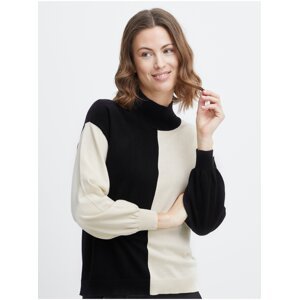 Cream-Black Womens Sweater Fransa - Women