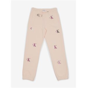 Light Pink Girly Patterned Sweatpants Calvin Klein Jeans - Girls