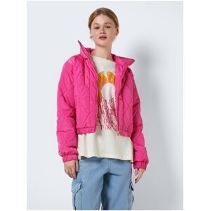 Dark pink Ladies Quilted Bomber with Collar Noisy May Ziggy - Women