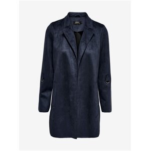 Dark blue lady's coat in suede finish ONLY Joline - Ladies