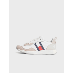 Beige-white women's sneakers with suede details TOMMY JEANS - Women