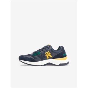 Tommy Hilfiger Yellow and Blue Mens Suede Details Sneakers Tommy Jeans - Men