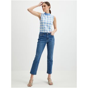 Orsay White-blue ladies checkered top - Women