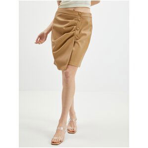 Orsay Light brown women's leatherette skirt - Ladies