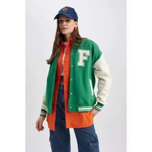 DEFACTO Coool Oversize Fit College Collar Bomber Jacket
