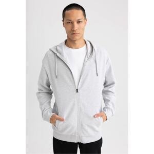 DEFACTO Comfort Fit Hooded Zippered Cardigan