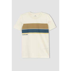 DEFACTO Boys Regular Fit Crew Neck Striped Short Sleeve T-Shirt