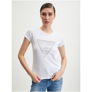 White Women's T-Shirt Guess Crystal - Women