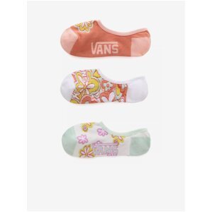 Set of three pairs of women's floral socks in white and pink VANS Fl - Ladies