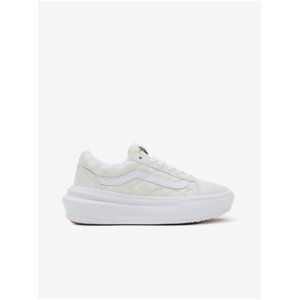 Cream Checkered Suede Platform Suede Sneakers - Women