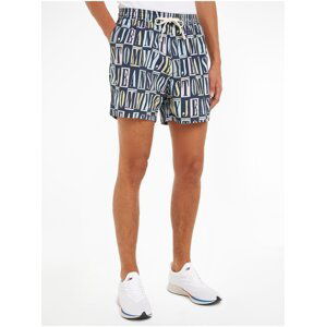 Dark Blue Men Patterned Shorts Tommy Jeans Beach Short - Men