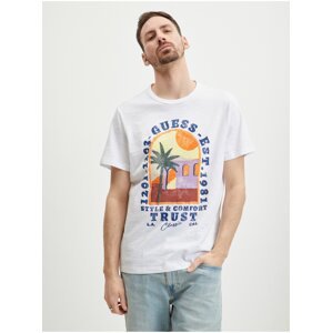 White Men's T-Shirt Guess Palm Window - Men