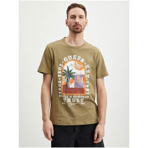 Beige Men's T-Shirt Guess Palm Window - Men