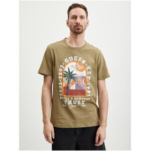 Beige Men's T-Shirt Guess Palm Window - Men