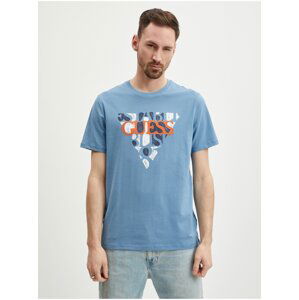 Light blue men's T-shirt Guess Blurri - Men