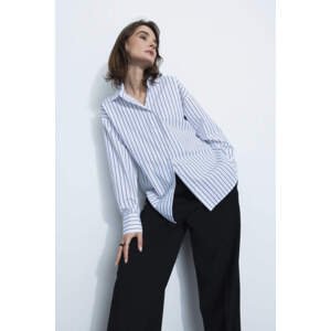 DEFACTO Oversize Fit Striped Long Sleeve Poplin Shirt