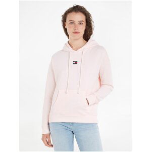 Light pink Womens Sweatshirt Tommy Jeans TJW XS Badge Hoodie - Ladies