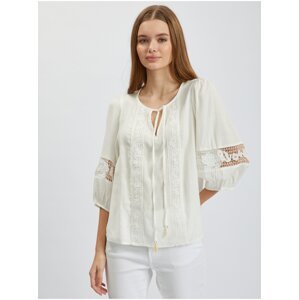 Orsay White Lady's Blouse with Lace - Women
