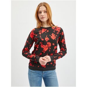 Orsay Red-Black Women Floral Sweatshirt - Women