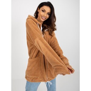 Sweatshirt with camel bear with zipper loose cut RUE PARIS