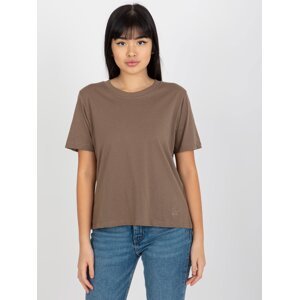 MAYFLIES brown women's monochrome cotton T-shirt