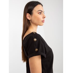 Black blouse with buttons on sleeves by OCH BELLA