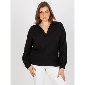 Black viscose shirt blouse plus sizes