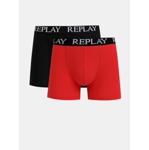 Set of two boxers in black and red Replay - Men