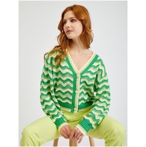 Orsay Green Ladies Striped Cardigan - Ladies