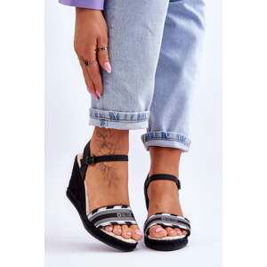 Women's Comfortable Big Star Wedge Sandals Black