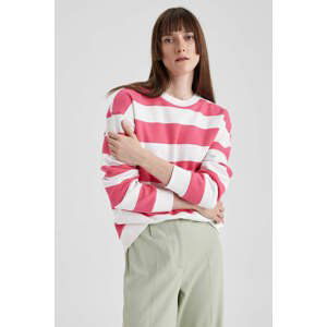 DEFACTO Relax Fit Striped Long Sleeve Sweatshirt