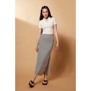 DEFACTO Fitted Ribbed Striped Camisole Maxi Skirt