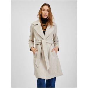Orsay Beige Women's Winter Coat with Strap - Women