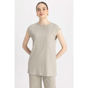 DEFACTO Regular Fit Crew Neck Sleeveless Tunic