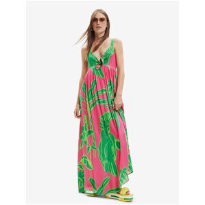 Green-pink Desigual Damila Dress - Ladies